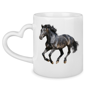 Tasse mit Herzhenkel mit Motiv: Pferd-14