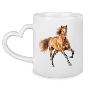 Tasse mit Herzhenkel mit Motiv: Pferd-1