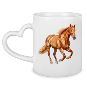 Tasse mit Herzhenkel mit Motiv: Pferd-5