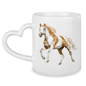 Tasse mit Herzhenkel mit Motiv: Pferd-2