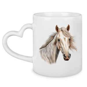 Tasse mit Herzhenkel mit Motiv: Pferd-8