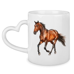 Tasse mit Herzhenkel mit Motiv: Pferd-9