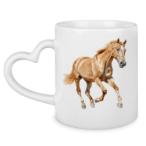 Tasse mit Herzhenkel mit Motiv: Pferd-10