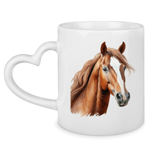 Tasse mit Herzhenkel mit Motiv: Pferd-11
