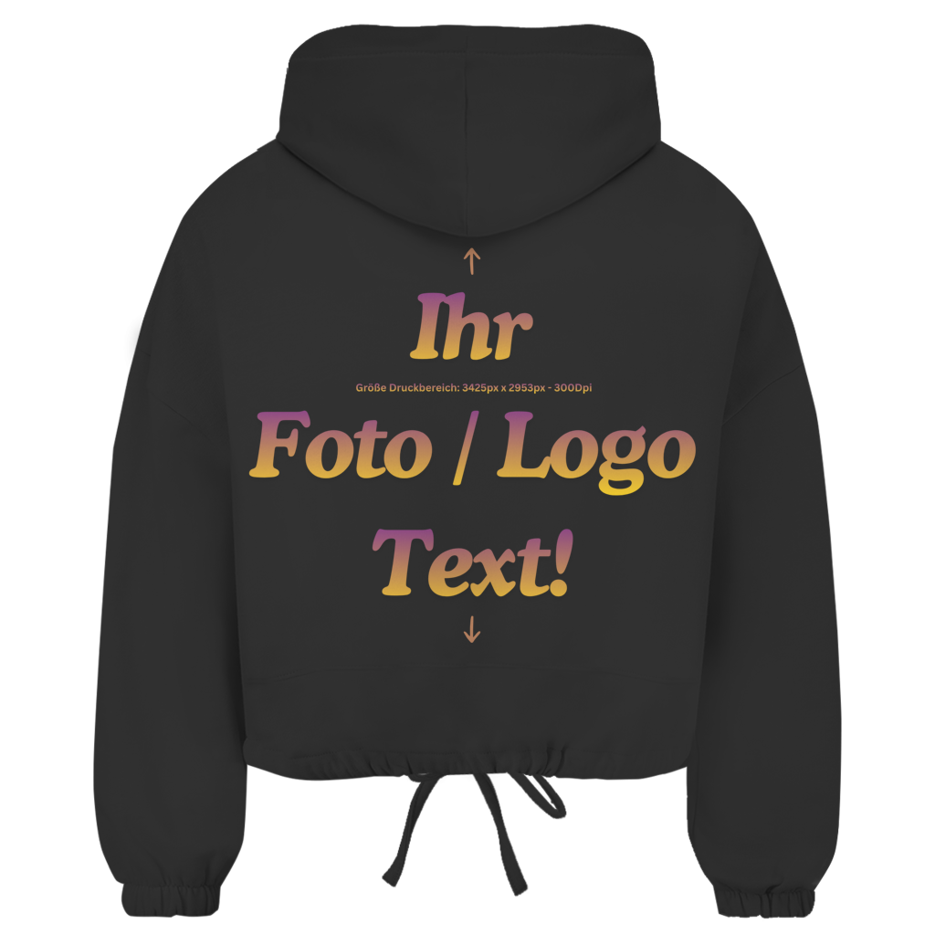 Damen Cropped Oversize Hoodie personalisieren – Bild 4