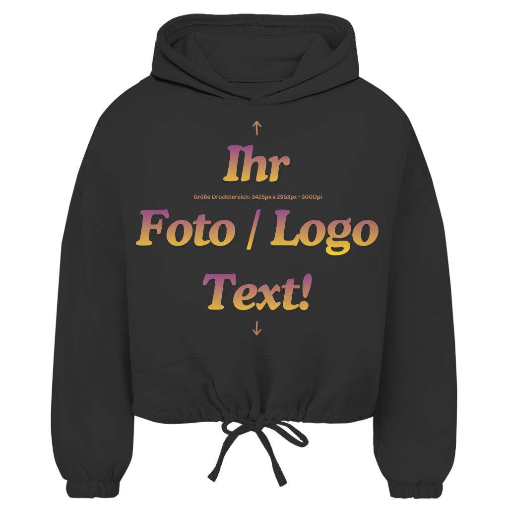 Damen Cropped Oversize Hoodie personalisieren – Bild 3