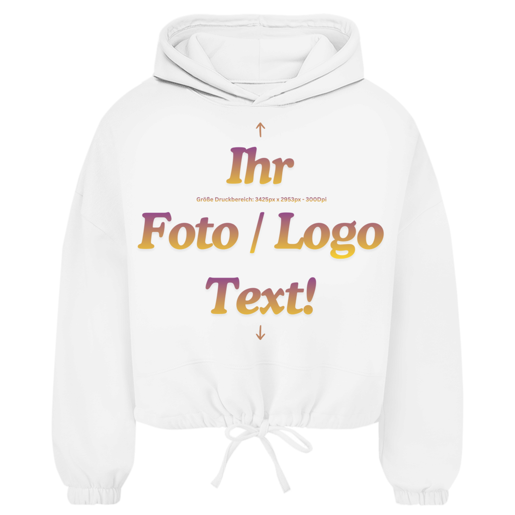 Damen Cropped Oversize Hoodie personalisieren