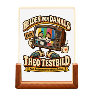 Beleuchteter Bilderrahmen mit Theo Testbild aus der Retro-Kollektion Helden von damals