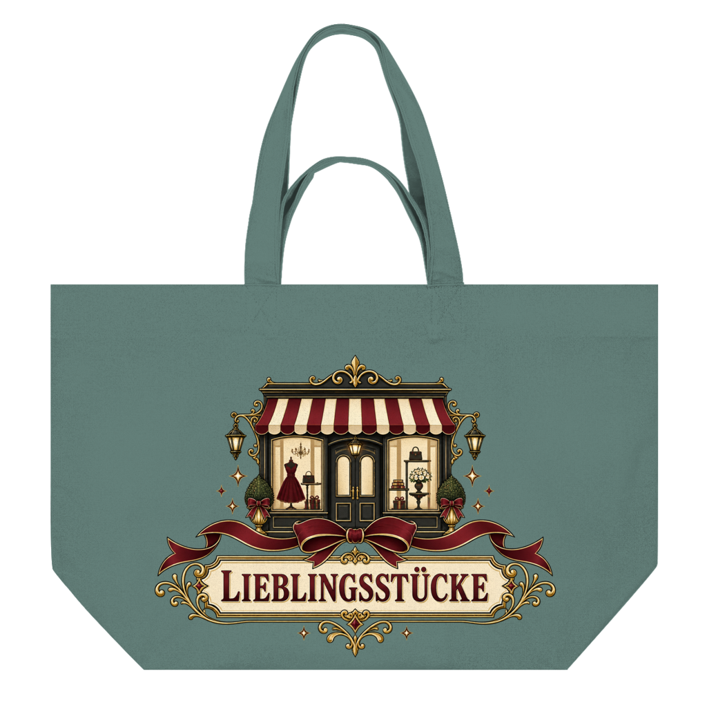 Shopping Bag mit elegantem Geschäft, Schleife und Schriftzug Lieblingsstücke