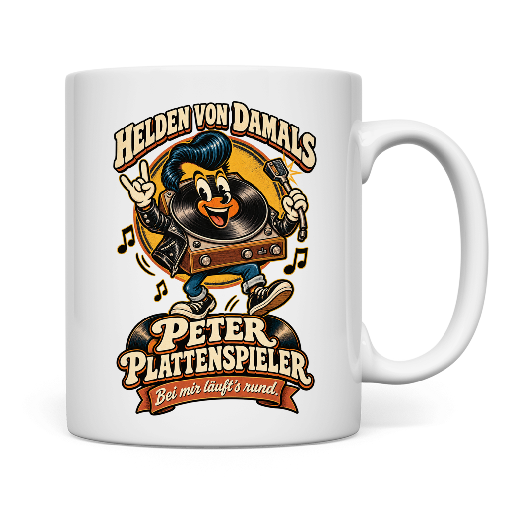 Retro-Tasse „Peter Plattenspieler“ – Helden von damals – Bild 2