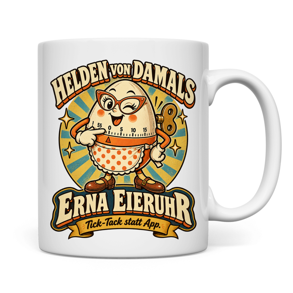 Retro-Tasse „Erna Eieruhr“ – Helden von damals – Bild 2