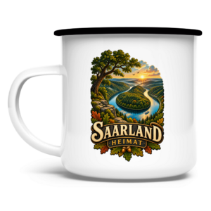 Emaille Tasse mit Motiv: Saarland Heimat