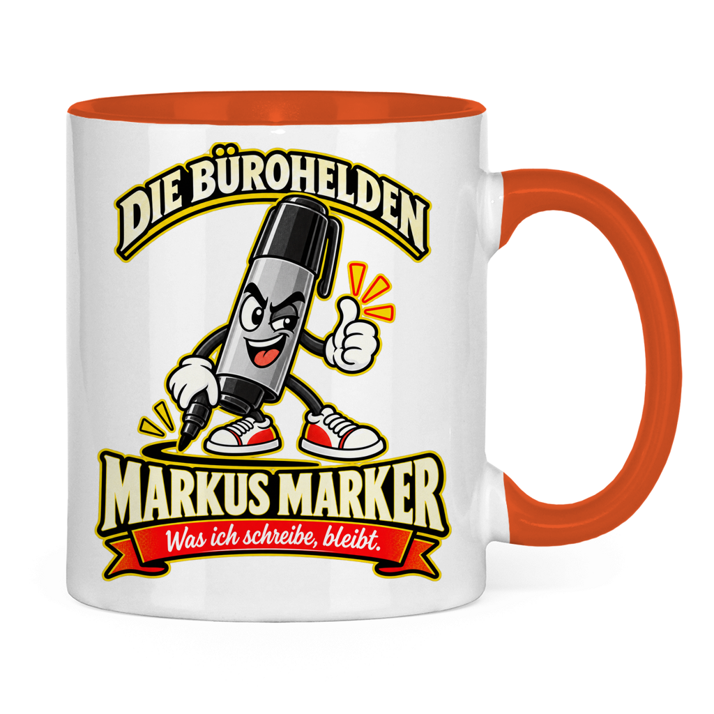 Zweifarbige Tasse „Markus Marker“ – Die Bürohelden – Bild 2