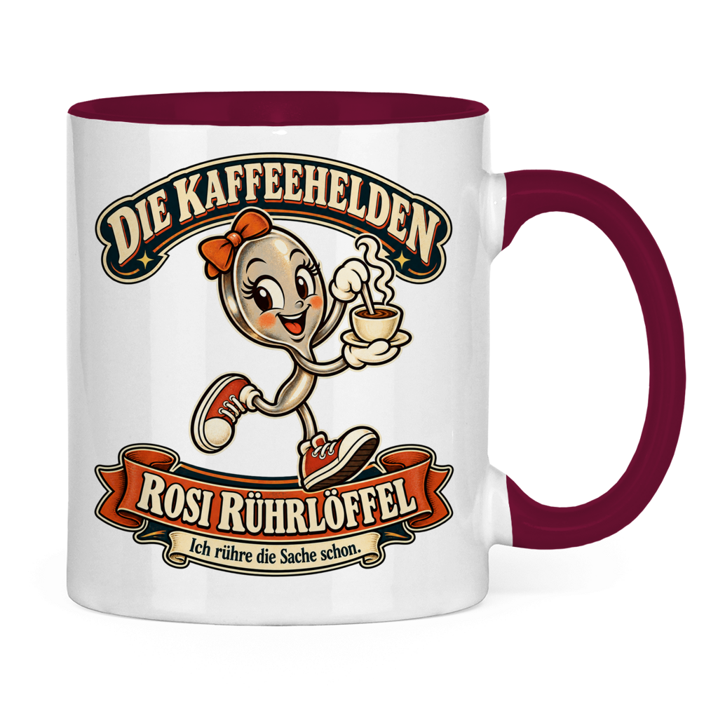 Zweifarbige Tasse „Rosi Rührlöffel“ – Die Kaffeehelden – Bild 2