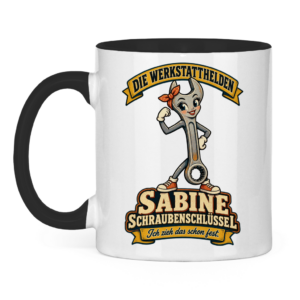 Tasse „Sabine Schraubenschlüssel“ – Die Werkstatthelden
