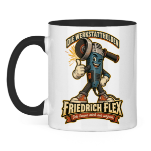 Tasse mit Friedrich Flex und dem Spruch „Ich trenne mich nur ungern.“