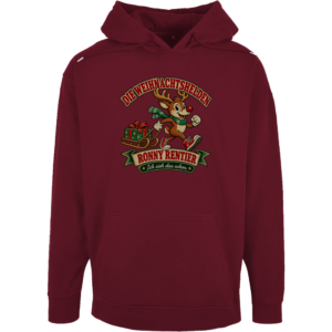 Unisex-Oversize-Hoodie mit dem humorvollen Retro-Motiv „Ronny Rentier“ aus der Weihnachtshelden-Kollektion.