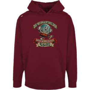 Unisex-Oversize-Hoodie mit dem winterlichen Retro-Motiv „Sven Schneekugel“ aus der Kollektion Die Weihnachtshelden.