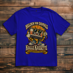 Oversize Unisex T-Shirt mit dem Retro-Motiv Kalle Kassette aus der Kollektion Helden von damals