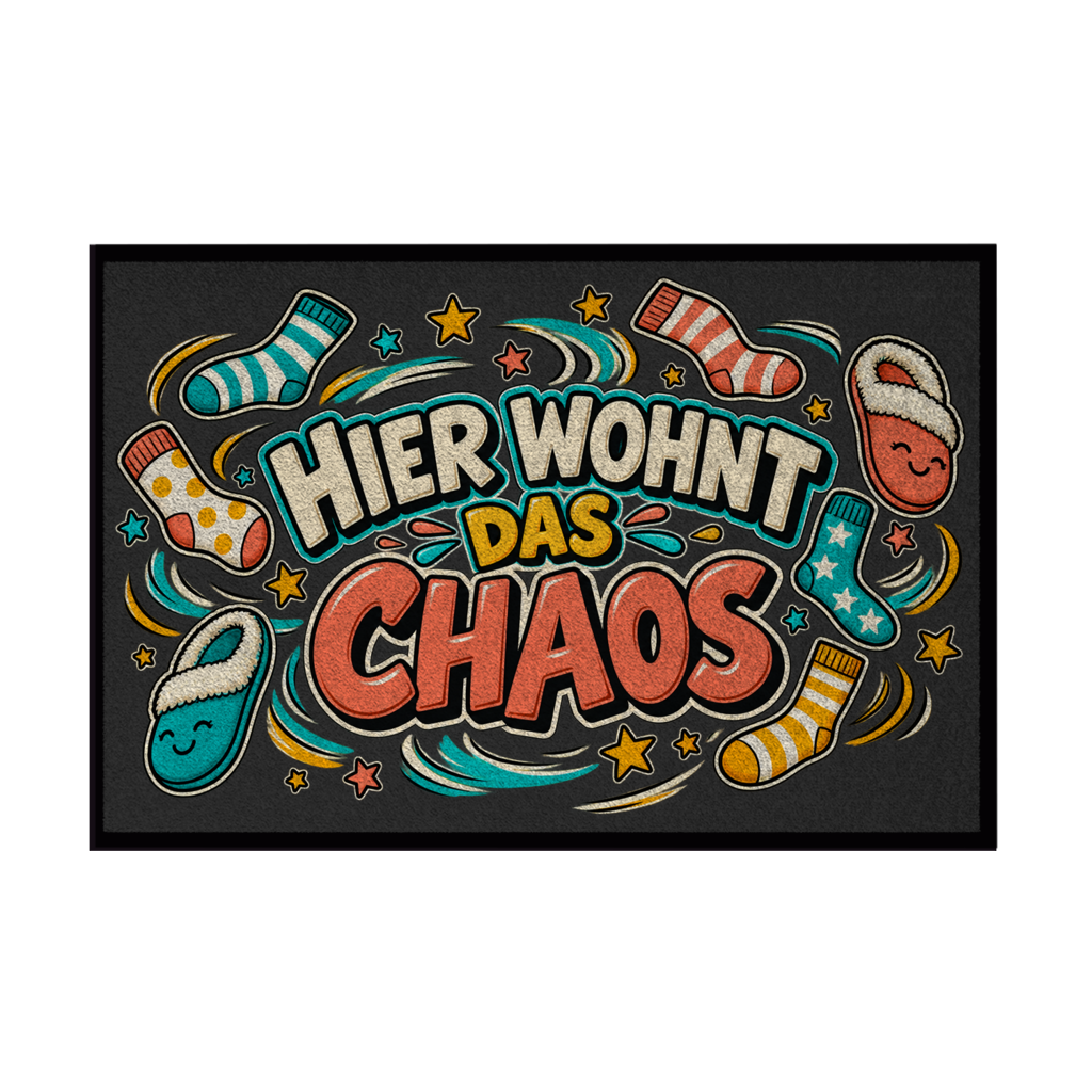 Fußmatte mit Gummirand - Hier wohnt das Chaos – Bild 2