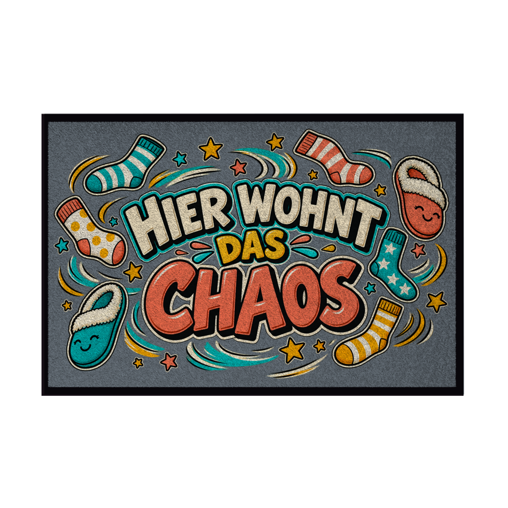 Fußmatte mit Gummirand - Hier wohnt das Chaos – Bild 3