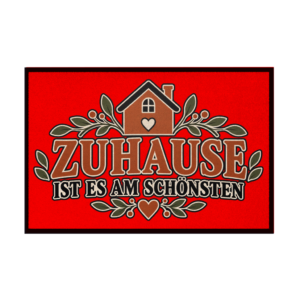 Fußmatte mit Haus und Schriftzug Zuhause ist es am schönsten