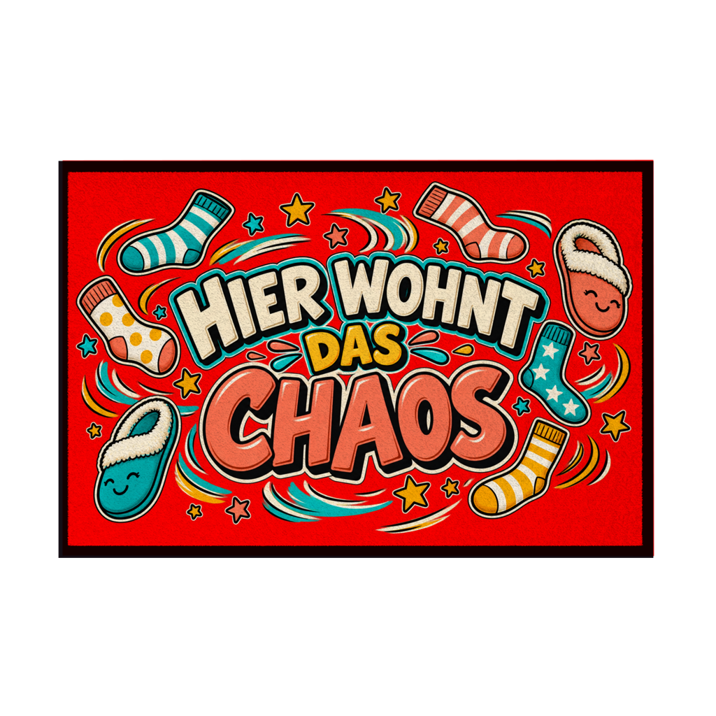 Fußmatte mit Gummirand - Hier wohnt das Chaos – Bild 4
