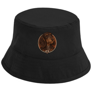 Bucket Hat mit Motiv: Dackel-Retro