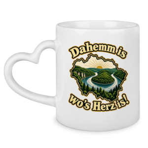 Tasse mit Herzhenkel mit Motiv: Saarland-Saarschleife-Natur
