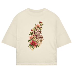 Oversize Shirt mit Blumenmotiv und Schriftzug „Ich tanze nach meiner eigenen Zeit“