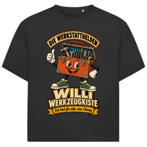 Oversize-Shirt mit Willi Werkzeugkiste und dem Spruch „Ich hab für alles eine Lösung.“