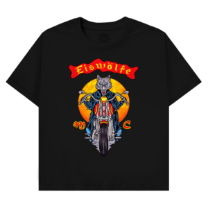 T-Shirt MCE-Wolf vor Mond auf Bike