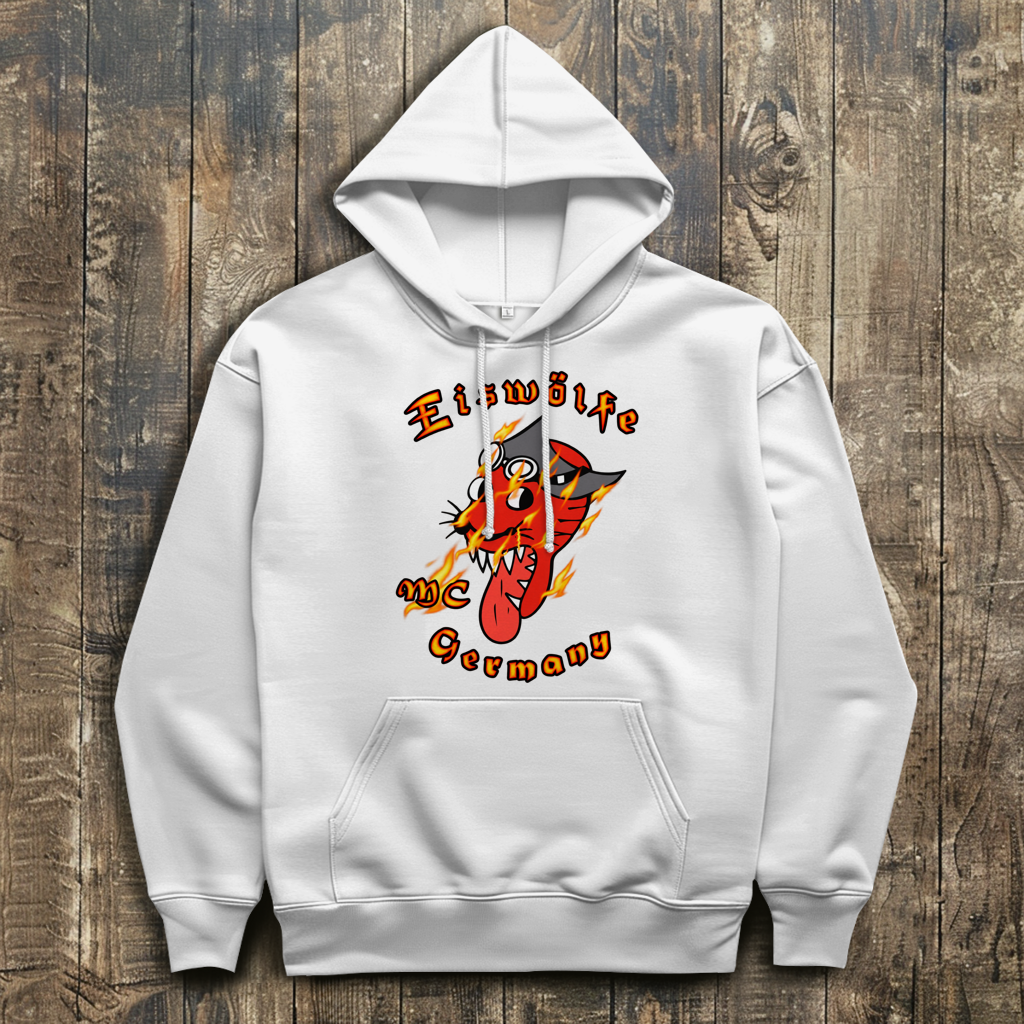Hoodie MC Eiswölfe mit Motiv: Comicflames – Bild 2