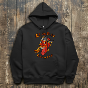 Hoodie MC Eiswölfe mit Motiv: Comicflames