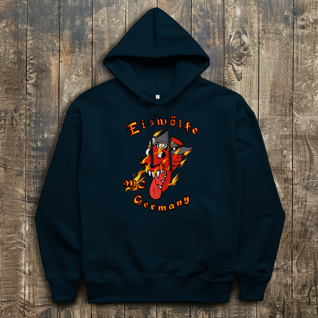 Hoodie MC Eiswölfe mit Motiv: Comicflames – Bild 3
